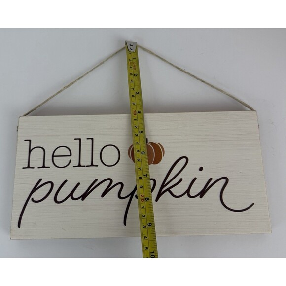 Rustic Marlin "Hello Pumpkin" Wood Wall Hanging - Picture 4 of 7
